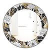 Designart Canada 24-in L x 24-in W Round White Drawn Flowers Polished Wall Mirror