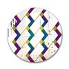 Designart Canada 24-in L x 24-in W Round Blue and Purple Tiles Polished Wall Mirror
