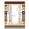 Designart Canada 35.4-in L x 23.6-in W Rectangle Brown Ancient Patterns Polished Wall Mirror