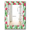 Designart Canada 35.4-in L x 23.6-in W Rectangle Pink and Green Tropical Mood Bright Polished Wall Mirror