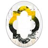 Designart Canada Oval 23.7-in W x 31.5-in L Marbled Yellow Modern Polished Wall Mirror