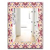 Designart Canada 35.4-in L x 23.6-in W Pink Rectangle Geometric Flowers Polished Wall Mirror