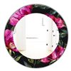Designart Canada Round 24-in L x 24-in W Obsidian Bloom Traditional Polished Wall Mirror