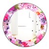 Designart Canada 24-in L x 24-in W Round Pink Blossom Traditional Polished Wall Mirror