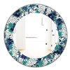 Designart Canada 24-in L x 24-in W Round Turquoise of Flowers Polished Wall Mirror