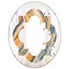 Designart Canada 31.5-in L x 23.7-in W Oval Multicolour Marbled Geode Polished Wall Mirror
