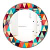 Designart Canada 24-in L x 24-in W Round Multicolour Triangles Polished Wall Mirror