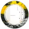 Designart Canada Round 24-in W x 24-in L Marbled Yellow Polished Wall Mirror