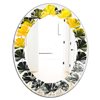 Designart Canada 23.7-in W x 31.5-in L Oval Marbled Yellow Polished Wall Mirror