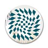 Designart Triangular Diamond Whirl 1 Round 24-in L x 24-in W Polished Mid-Century Blue Wall Mounted Mirror