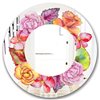 Designart Watercolour Style Wildflower Round 24-in L x 24-in W Polished Farmhouse Pink Wall Mounted Mirror