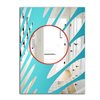 Designart Blue Splashes and Red Circles Rectangular 35.4-in L x 23.6-in W Polished Modern Wall Mounted Mirror