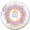 Designart Buddha Mandala Round 24-in L x 24-in W Polished Country Purple/Orange Wall Mounted Mirror