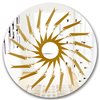 Designart Gold Sunburst I Round 24-in L x 24-in W Polished Glam Wall Mounted Mirror