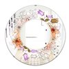 Designart Circle with Flowers Round 24-in L x 24-in W Polished Farmhouse Purple Wall Mounted Mirror