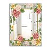 Designart Garland Sweet 34 Rectangular 35.4-in L x 23.6-in W Polished Country Pink Wall Mounted Mirror