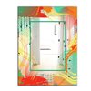 Designart Groovy Jungle 14 Rectangular 35.4-in L x 23.6-in W Polished Mid-Century Multicolour Wall Mounted Mirror