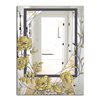 Designart Gold Botanical Blooming 1 Rectangular 35.4-in L x 23.6-in W Polished Country Wall Mounted Mirror