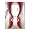 Designart Nebulous Waves 5 Rectangular 35.4-in L x 23.6-in W Polished Mid-Century Pink Wall Mounted Mirror