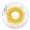 Designart Luxury Golden Glitter Round Round 24-in L x 24-in W Polished Glam Wall Mounted Mirror
