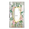 Designart Efflorescent Gold Pink 2 Rectangular 35.4-in L x 23.6-in W Polished Country Wall Mounted Mirror