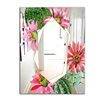 Designart Garland Sweet 17 Rectangular 35.4-in L x 23.6-in W Polished Country Red Wall Mounted Mirror