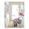 Designart Efflorescent Gold Simple 15 Rectangular 35.4-in L x 23.6-in W Polished Country Pink Wall Mounted Mirror