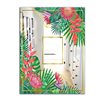 Designart Efflorescent Gold Pink 14 Rectangular 35.4-in L x 23.6-in W Polished Country Green Wall Mounted Mirror