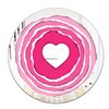 Designart Love at First Sight Round 24-in L x 24-in W Polished Mid-Century Pink Wall Mounted Mirror