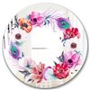 Designart Pastel Flower Wreath Round 24-in L x 24-in W Polished Country Pink Wall Mounted Mirror