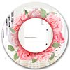 Designart Roses Leaves Round 24-in L x 24-in W Polished Farmhouse Pink Wall Mounted Mirror