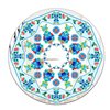 Designart Ottoman Blue Flower Crown Round 24-in L x 24-in W Polished Farmhouse Wall Mounted Mirror