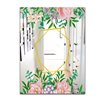 Designart Efflorescent Gold Pink 9 Rectangular 35.4-in L x 23.6-in W Polished Country Wall Mounted Mirror