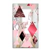 Designart Triangular Spacy Spheres 3 Rectangular 35.4-in L x 23.6-in W Polished Mid-Century Pink Wall Mounted Mirror
