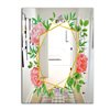 Designart Efflorescent Gold Pink 5 Rectangular 35.4-in L x 23.6-in W Polished Farmhouse Wall Mounted Mirror
