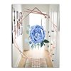 Designart Elementary Botanicals 12 Rectangular 35.4-in L x 23.6-in W Polished Country Blue Wall Mounted Mirror