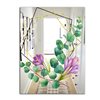 Designart Efflorescent Gold Simple 1 Rectangular 35.4-in L x 23.6-in W Polished Farmhouse Green Wall Mounted Mirror
