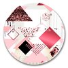 Designart Triangular Spacy Spheres 3 Round 24-in L x 24-in W Polished Mid-Century Pink Wall Mounted Mirror