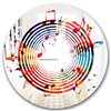 Designart Music Notes IV Round 24-in L x 24-in W Polished Modern Multicolour Wall Mounted Mirror