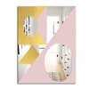 Designart Capital Gold Sleek 17 Rectangular 35.4-in L x 23.6-in W Polished Glam Pink Wall Mounted Mirror