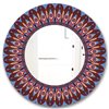 Designart Feathers Round 24-in L x 24-in W Polished Modern Blue/Brown Wall Mounted Mirror