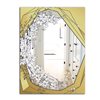 Designart Gold Botanical Blooming 7 Rectangular 35.4-in L x 23.6-in W Polished Country Gold Wall Mounted Mirror