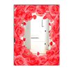 Designart Garland Vivid 6 Rectangular 35.4-in L x 23.6-in W Polished Vintage Red Wall Mounted Mirror