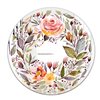Designart Floral Pastel Round 24-in L x 24-in W Polished Country Pink Wall Mounted Mirror
