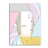 Designart Marbled Pink Marble 2 Rectangular 35.4-in L x 23.6-in W Polished Mid-Century Multicolour Wall Mounted Mirror