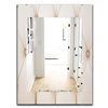 Designart 35.4-in x 23.6-in Ivory/Cream Leather Print II Modern Mirror