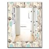 Designart 35.4-in x 23.6-in Ivory/Cream Vintage Flower Pattern Bohemian and Eclectic Mirror