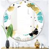 Designart 24-in Gold and Blue Circles Modern Round Wall Mirror