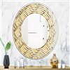 Designart 31.5-in x 23.7-in Golden Plaid Pattern Modern Oval Mirror