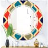 Designart 24-in Multicolour Retro Ornamental Design VI Round Wall Mirror